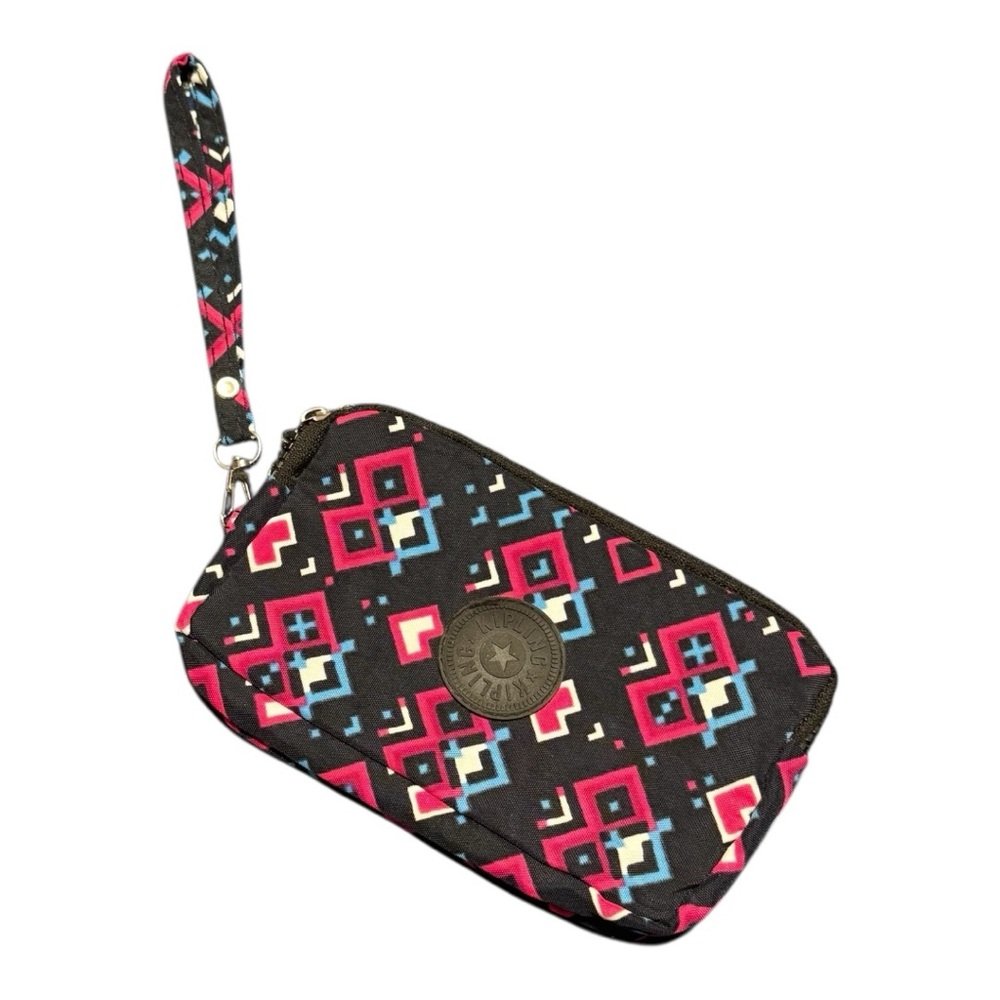 Kipling Wristlet Monkey Print Collection Aztec Nylon Pink Blue Black Travel Cute